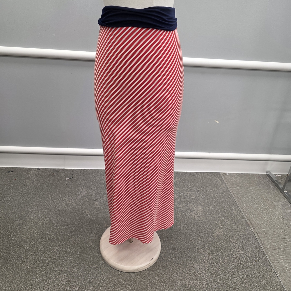 Gilli Red and White Striped Maxi Skirt